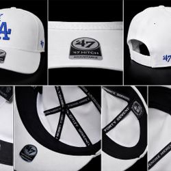 LA Dodgers Style White Snapback Hat
