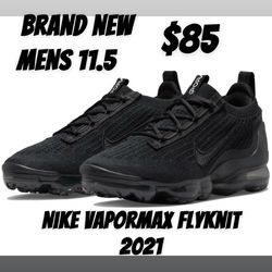 Nike Air Vaormax Flyknit 2021 Brand New size 11.5 retro Tn triple black