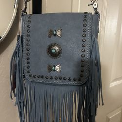 Montana West Fringe Mariposa Concho Western Purse