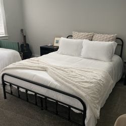 Queen Mattress + Bed Frame — Like New (Bought March 2024!)