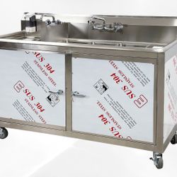 60”Portable 4 Compartment Sink Food Truck Wash Station