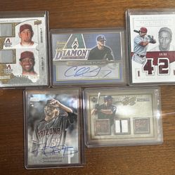 Lot Of 5 D-Backs Autographed and Relic Cards
