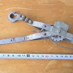 Maasam USA Made 2-Hook Hand Winch 3/8" 12 FT Cable