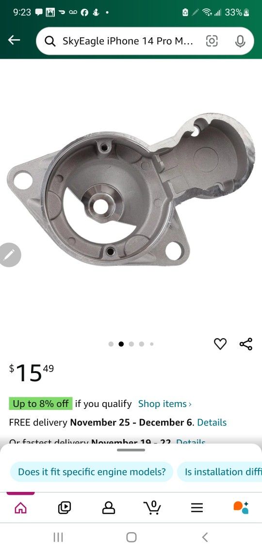 Starter Motor Shell Replacement, Engine Parts Wear High Reliability Aluminium Alloy Easy to Install for Garden Machine