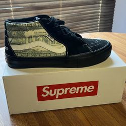 Supreme x Vans Skate Grosso Mid 'Dollar Bill - Black'