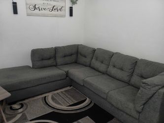 Gray Sectional Sleeper Couch w/ Chaise – Converts to Bed