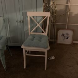 White Chair With Cushion