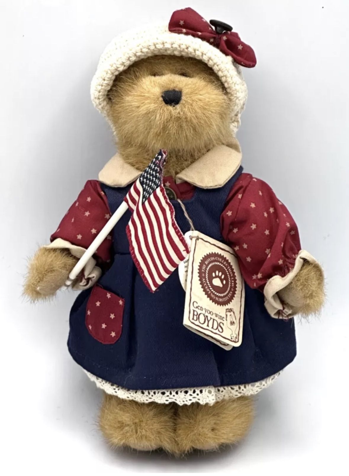 Boyds Bears Bailey Americana Patriotic 9" Plush Poseable Teddy #9199-18 w/Tags