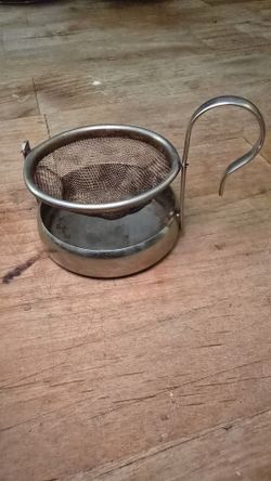 Vintage Tea Strainer With Swivel Holder
