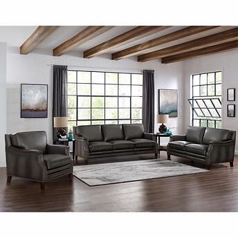 Edgewood top grain leather sofa outlet