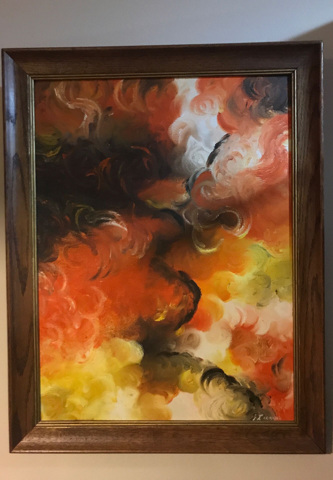 Vintage Mid Century Modern Abstract Oil Painting *signed&dated 1968