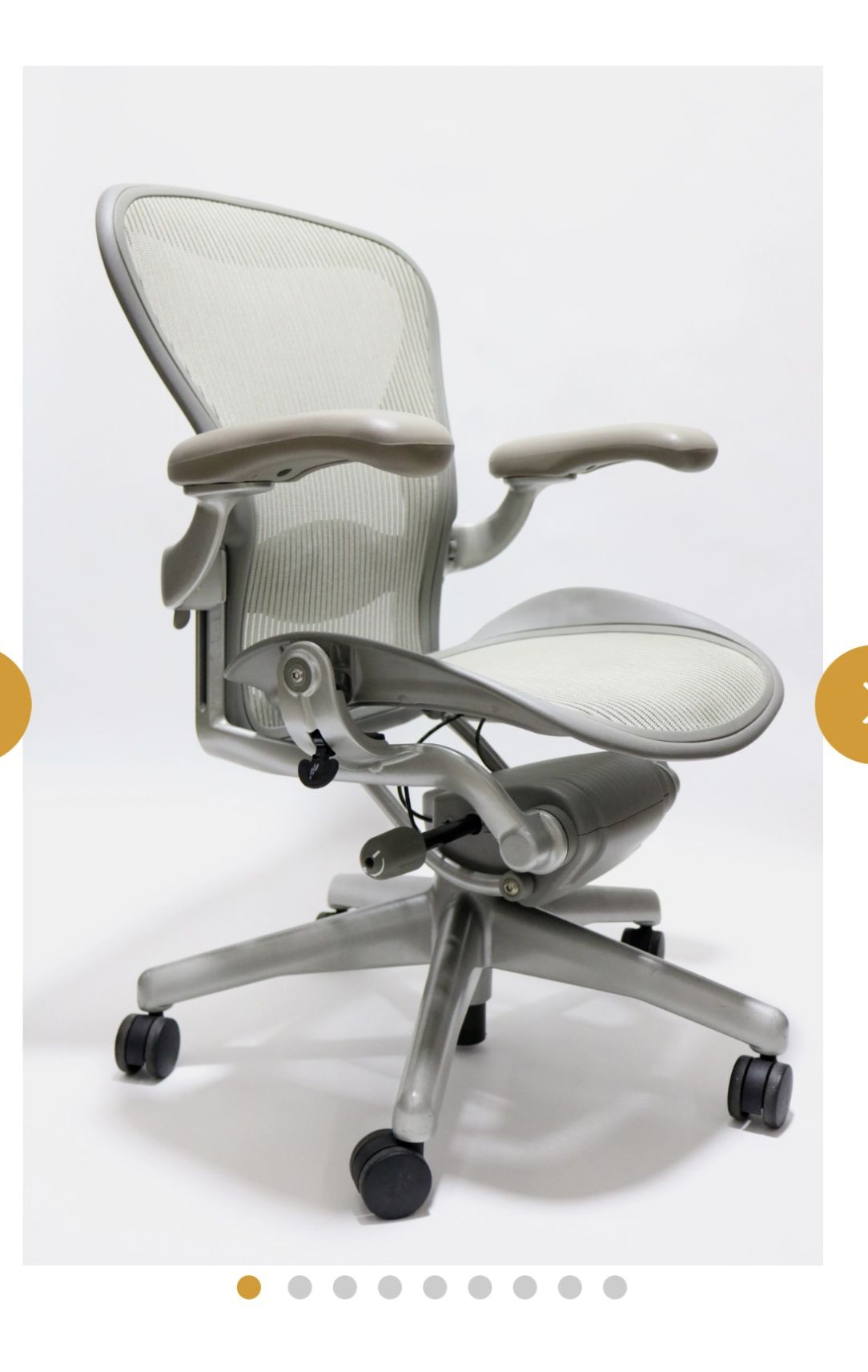 Herman Miller Aeron Chair with Posturefit Platinum Mineral