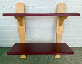 Baseball Bat 2-Tier Wood Wall Shelf