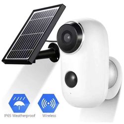 Battery Security Camera Wireless - Solar Powered IP Camera Outdoor 1080P HD Rechargeable Battery Powered WiFi Camera for Home Security, House Video Su