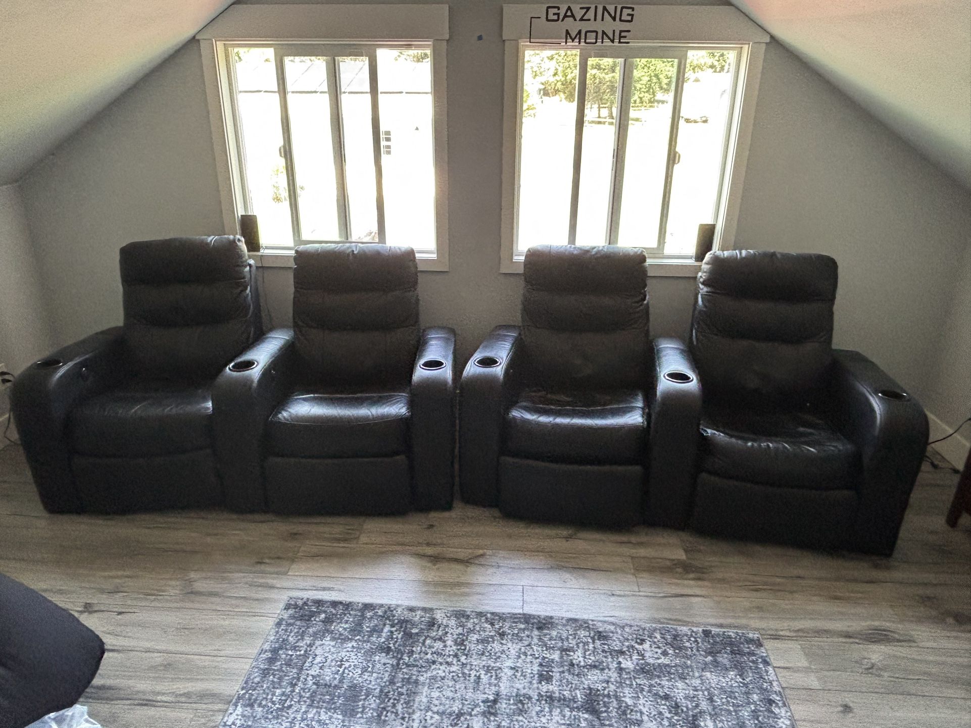 Four Reclining Theater Seats