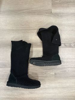 UGG Classic Cardy Knit Boots Black size 8.5