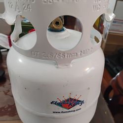 Flame King - 5 lbs. Refillable small Steel Propane Tank Cylinder with OPD Valve and Built-In Site Gauge