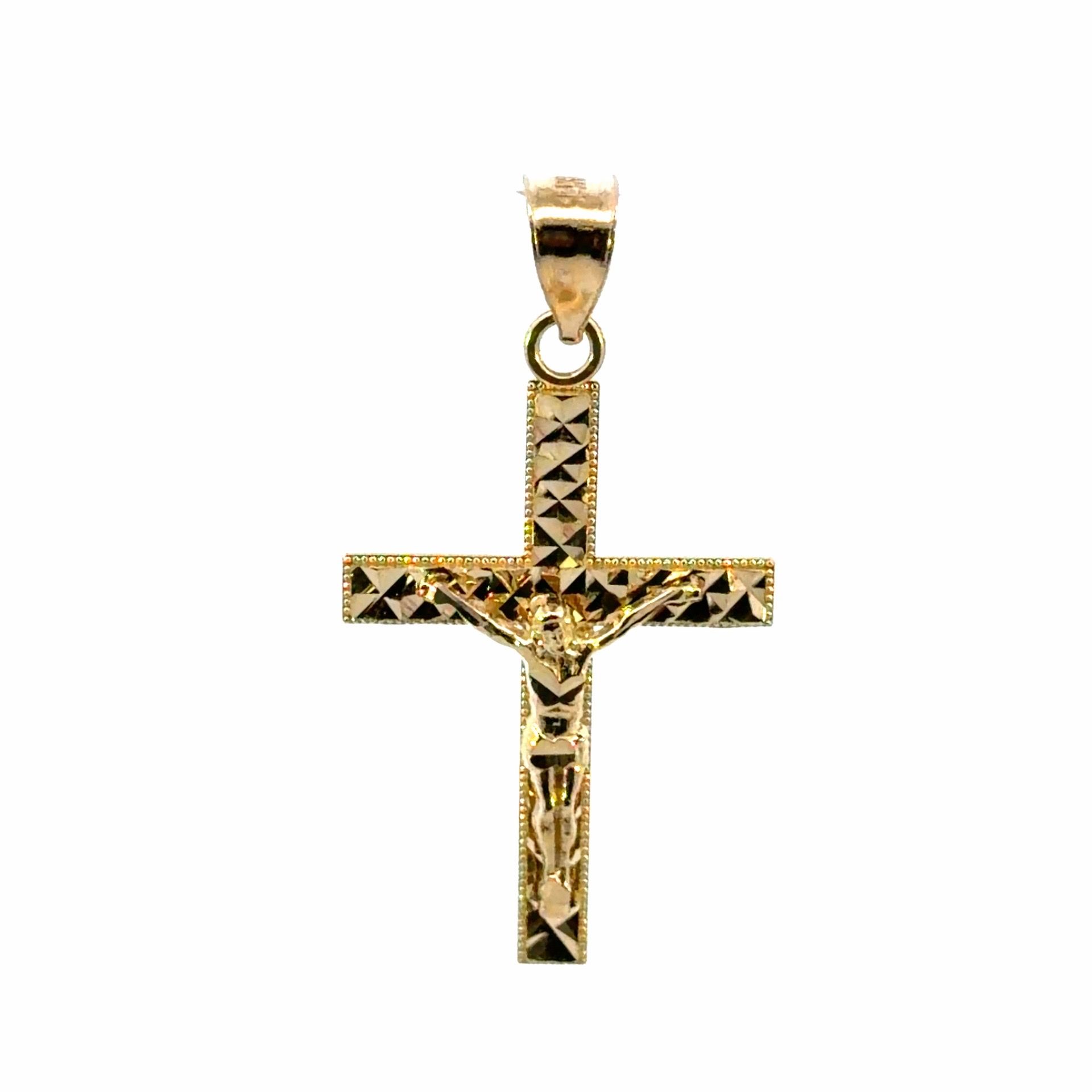 Men’s or Women’s 14k Yellow Gold 1.5” Inch Cross Crucifix Pendant for Necklace GP3106750