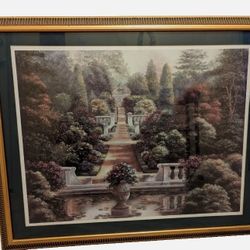 Framed European Rose Garden print by Betsy Brown