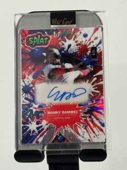 Manny Ramirez 2024 Wild Card Splat 1/1 Tiedie Foil Red Blue Splash Sox Slugger Mint Condition!
