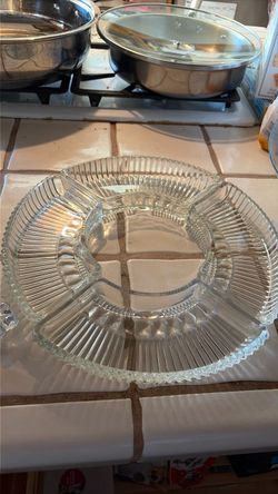 Clear Glass Divided Serving Tray