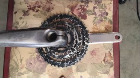 Shamano x t r Bicycle Crankset with Triple Chainrings