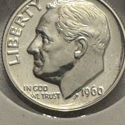 1960 Roosevelt Silver Dime (DDOBV)