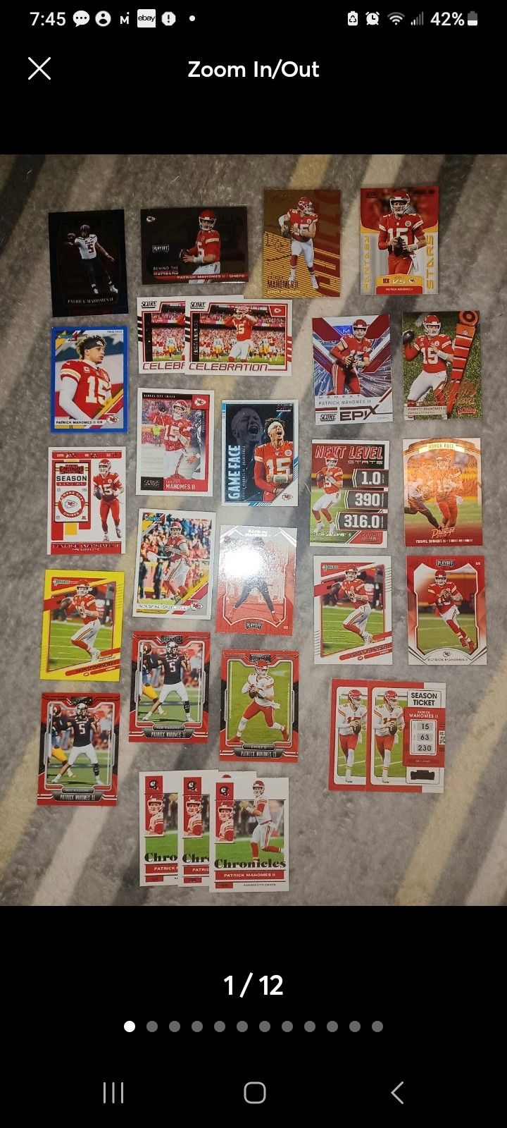 PATRICK MAHOMES II Lot of (27) Cards** SELECT, VARIATION,  INSERTS