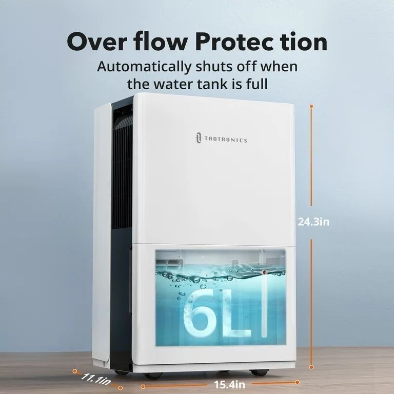 New TaoTronics 50 Pint Dehumidifier with Pump, Intelligent Humidity Control, 4,500 Sq. Ft. for Basements, Large Rooms, Bathrooms
