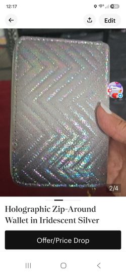 ​Brand New Iridescent Holographic Double Zip Wallet