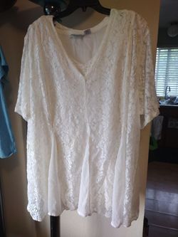 Vintage Romantic White Lace Babydoll Tunic Top
