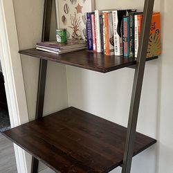 Wood/ Metal Leaning Shelf