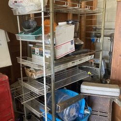 Awesome large rolling shelf cart storage shop garage warehouse