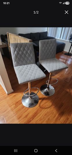 Light Grey Bar Stools Pair
