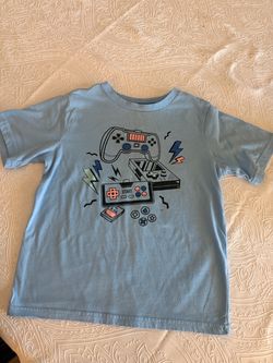 Kids Light Blue Gaming Graphic T-Shirt