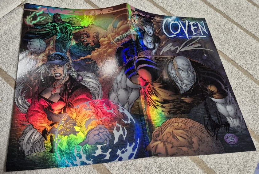THE COVEN VOL 2 #1 SIGNED x3 CHURCHILL LIEFELD LOEB AWESOME ENT 1999 DF