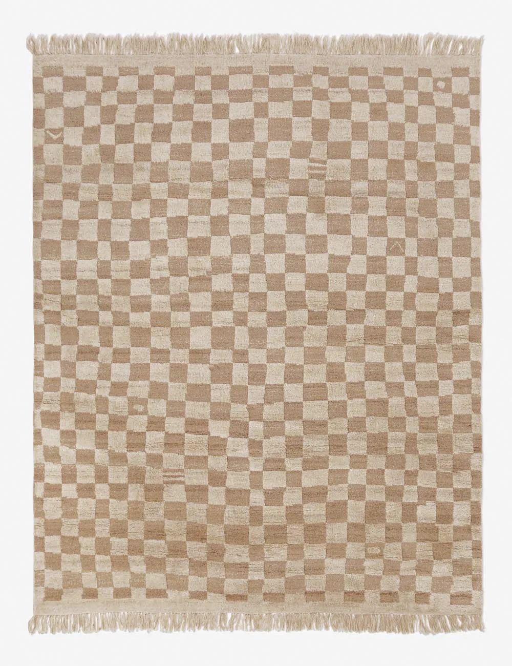 Hand-Drawn Irregular Checkerboard Tonal Area Rug by Sarah Sherman Samuel - 6’x9’