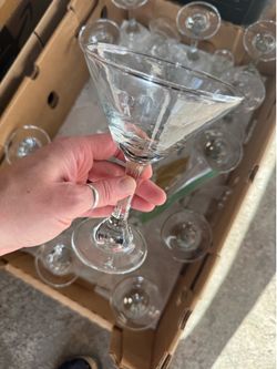 Clear Glass Martini Glasses Set