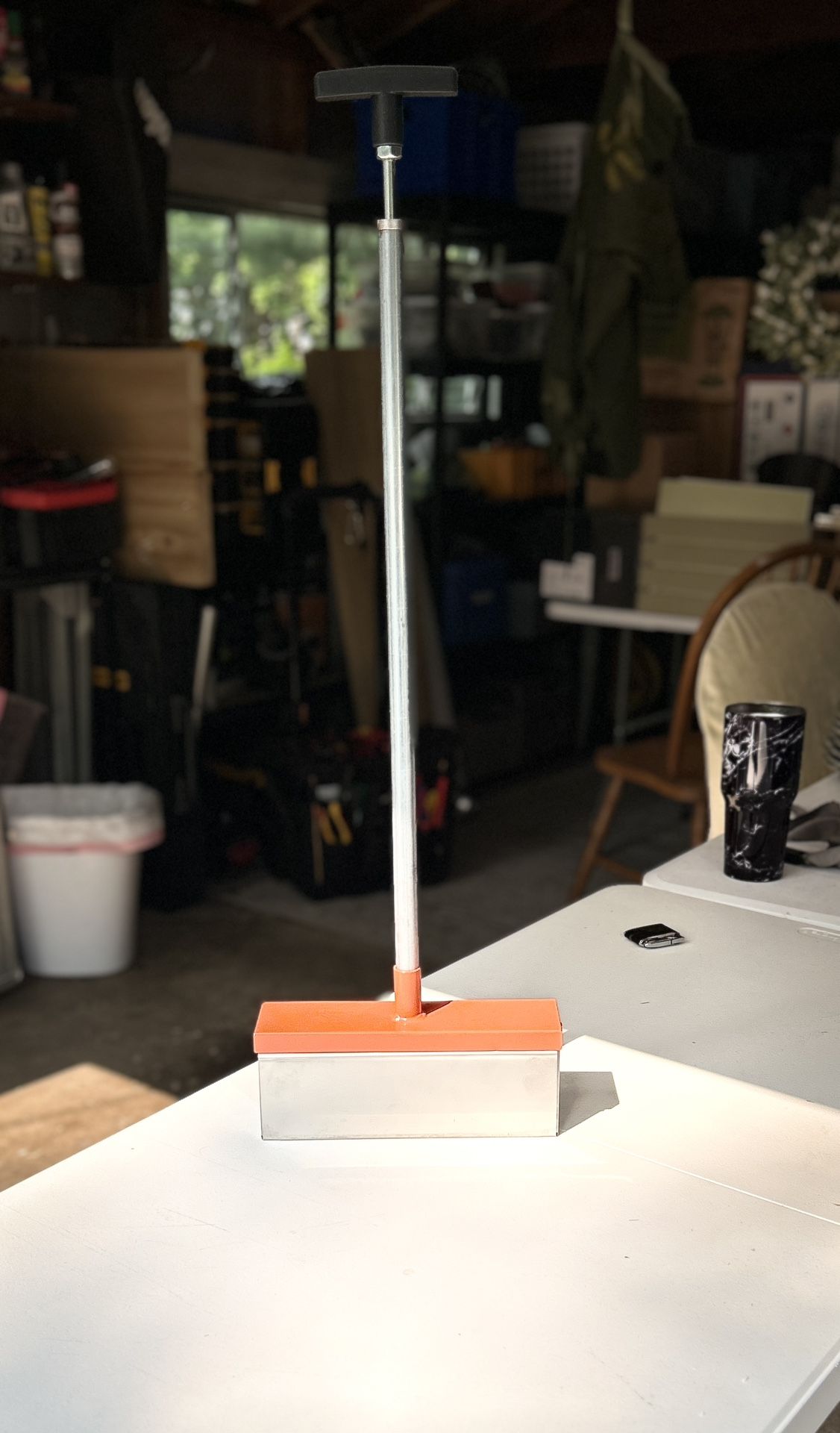 Handheld Magnet Sweeper by Zeluga with Quick Release, Orange And Black