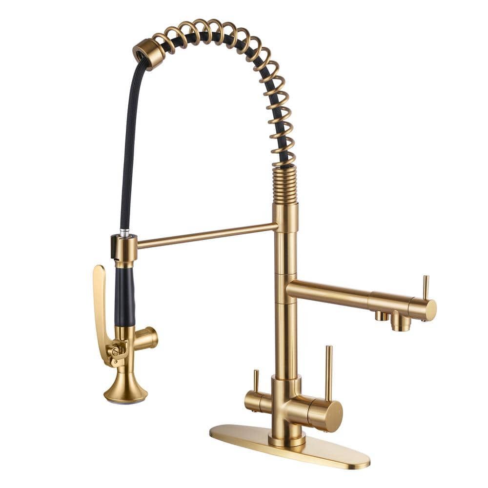 Double Handle Pull Down Sprayer Kitchen Faucet