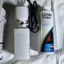 Aquarium Filter + Seachem Cichlid Trace Water Conditioner – Fish Tank Bundle