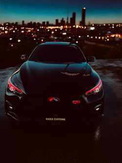 Infiniti Q50 Spoiler Bundle ( Mirror Caps. Diffuser, LED Emblem, Lip)