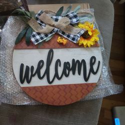 Fall Decor, Welcome Sign Wreath for Front Door Decoration,Outdoor Decorations...