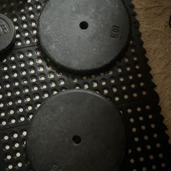 Two 50 Pound Standard Barbell Plates 1"