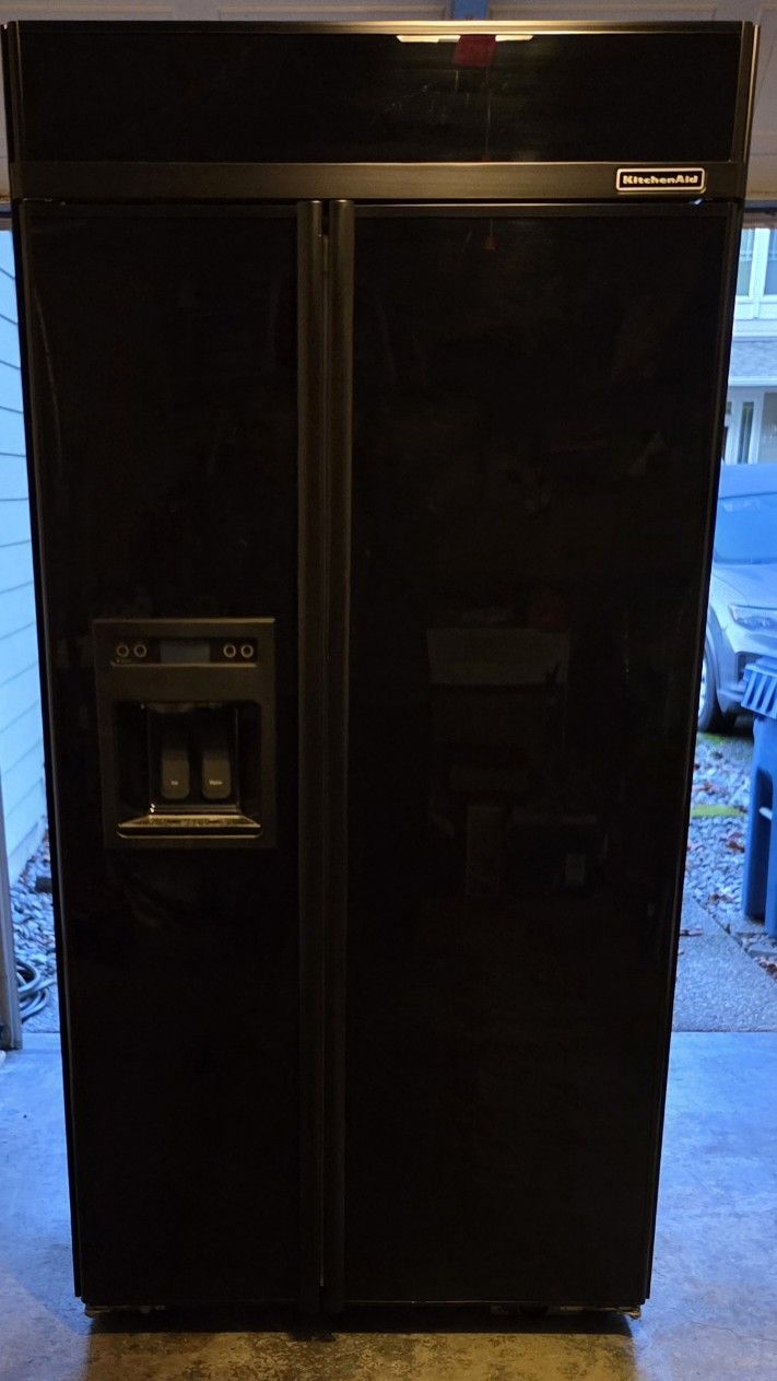 KichenAid 42' Black Refrigerator 