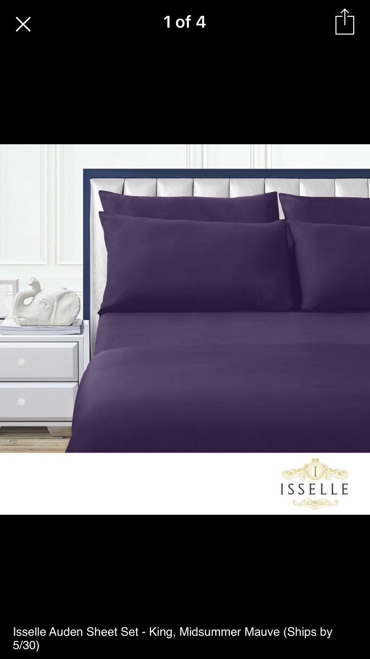 Isselle Auden Sheet Set - King, Midsummer Mauve