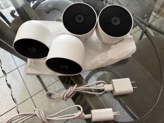 4 Google Cameras (Wireless) & 2 Chargers