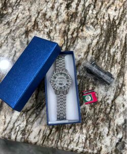 Iced Out Crystal Roman Numeral Watch