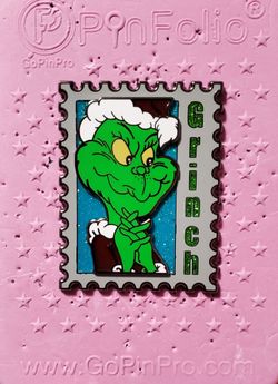 Dr Seuss The Grinch Stamp Fantasy LE Pin Glitter