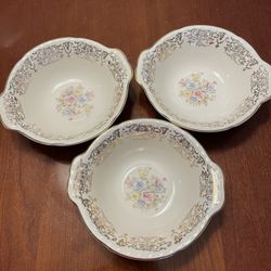 Vintage 3 Pieces Crooksville Porcelain Soup Plate
